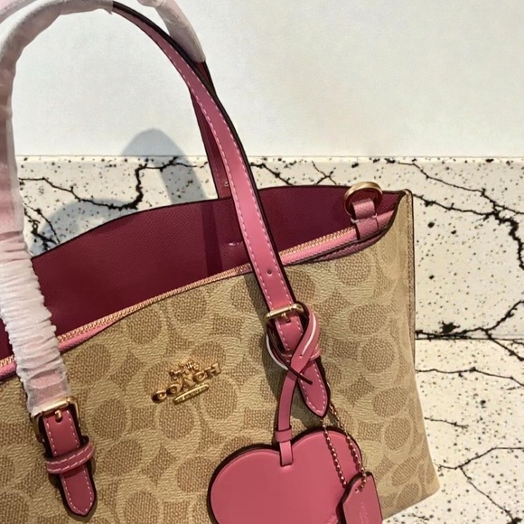 ✨Coach Pink Signature Canvas Crossbody Tote - Picture 8 of 9